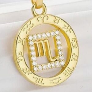 Gold Zodiac Pendant Necklace scorpio